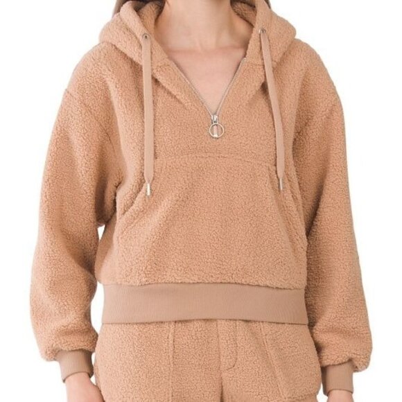 BLANK NYC Sherpa Pullover Hoodie Camel | S - Picture 1 of 2